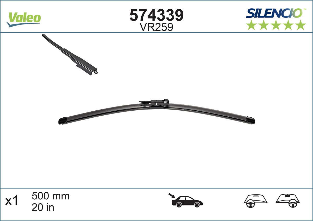 VALEO VAL574339 Ablaktörlő lapát  500MM SILENC